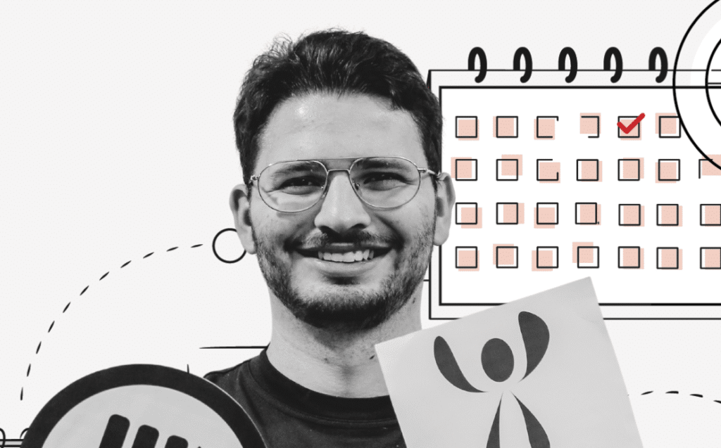 Ein junger Mann mit kurzen Bart und Brille welcher als Werkstudent bei der Online Rebellion gearbeitet hat.