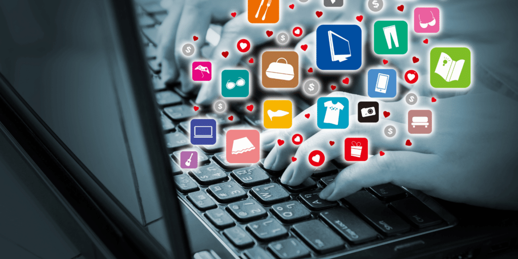 Laptop mit Icons